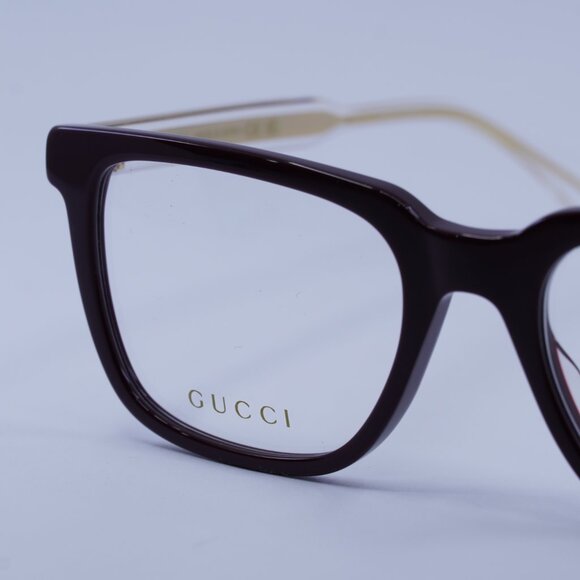 Gucci GG0560ON 007 Eyeglasses Burgundy 55mm Square Frame - Picture 5 of 13